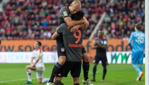 Robert Lewandowski und Arjen Robben harmonierten in Augsburg perfekt