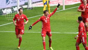Thomas Müller (M.) verzeichnete beim 3:1-Sieg der Bayern in Bremen zwei Torvorbereitungen.