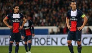 Zlatan Ibrahimovic (r.) und Edinson Cavani (l.) wollen mit dem PSG weit kommen