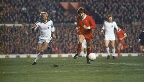 Trugen legendäre Duelle im Europapokal aus: Gladbach (links im Bild Berti Vogts) und Liverpool (rechts im Bild Steve Heighway).