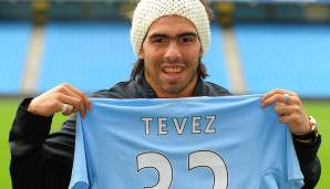 7. Platz: CARLOS TEVEZ für 29 Millionen Euro von West Ham zu Manchester City.