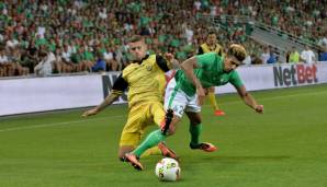 Marcel Heister in Aktion für Beitar Jerusalem im Europa-League-Qualifikationsduelle gegen AS Saint-Etienne.
