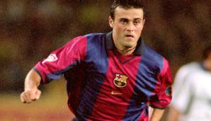 LUIS ENRIQUE: Der dritte Spieler, der später Barça-Trainer wurde. Er war 1996 ablösefrei von Erzrivale Real Madrid gekommen und konnte beinahe jede Position im Mittelfeld bespielen. Auch er gewann die CL als Coach der Katalanen.