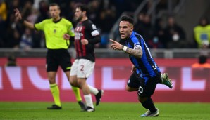 Tor ins Glück: Das letzte Aufeinandertreffen zwischen Milan und Inter im Februar entschied das goldene Tor von Lautaro Martinez.