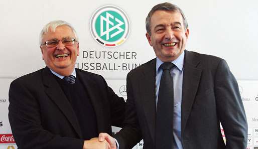 Theo Zwanziger (l.) ist seit 2006 DFB-Präsident - Wolfgang Niersbach ist sein designierter Nachfolger