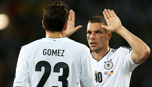 Lukas Podolski (r.) konnte im Gegensatz zu Mario Gomez bei dieser EM noch nicht überzeugen