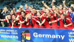 2009: DEUTSCHLAND - ENGLAND 4:0 (29. Juni in Malmö). Die Revanche war geglückt und Deutschland gewann im zweiten Anlauf erstmals eine U21-EM.