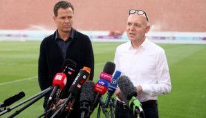 Oliver Bierhoff und Bernd Neuendorf sahen sich nach dem WM-Aus in Katar mit viel Kritik konfrontiert.