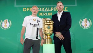 Wer gewinnt heute den DFB-Pokal? Eintracht Frankfurt (links: Sebastian Rode) oder RB Leipzig (rechts: Peter Gulacsi)?