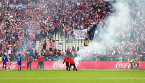 Die kroatischen Fans sorgten für eine kurze Spielunterbrechung