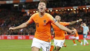 Traf in der Nachspielzeit zum 2:1 für die Niederlande gegen Nordirland: der Ex-Gladbacher Luuk de Jong.