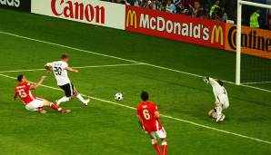 EM 2008 in Österreich und der Schweiz | 2:0 gegen Polen | Ort: Klagenfurt | Zuschauer: 30.400 | Torschütze: Lukas Podolski (20./72.)