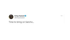 Erling Haaland (BVB-Profi) fordert die Einwechslung des von Gareth Southgate oftmals ignorierten Jadon Sancho zur Halbzeit.