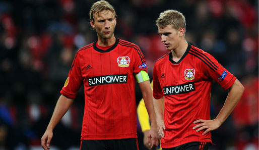 Simon Rolfes (l.) und Lars Bender kamen mit Bayer zu Hause nicht über einen Punkt hinaus