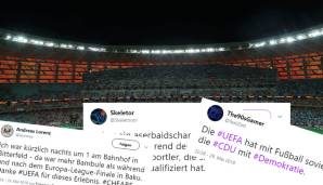 Wenige Fans, keine Stimmung - und das ganze auch noch in Aserbaidschan. Vergleichbar war das nur mit der CDU oder dem Bahnhof in Bitterfeld. Wenn überhaupt. Die Netzreaktionen zum Europa-League-Finale (Chelsea - Arsenal 4:1).