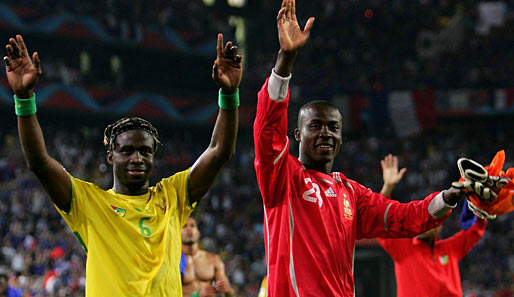 Kodjovi Obilale (r.) war als Ersatz-Torhüter auch bei der WM 2006 in Deutschland dabei