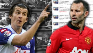 Joey Barton (l.) ist offenbar nicht gut auf Ryan Giggs und dessen Image zu sprechen