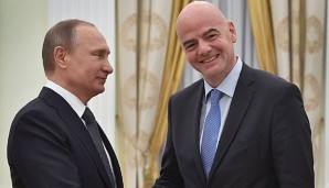 Gianni Infantino und Wladimir Putin bei ihrem Treffen in Russland