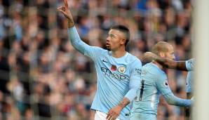 Platz 11: Gabriel Jesus (Manchester City). Ist alle 86,3 Minuten erfolgreich, sieben Saisontore stehen bislang zu Buche