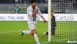 Platz 8: VINCENZO IAQUINTA (für Udinese Calcio und Juventus Turin) - 9 Tore in 14 Spielen im Stadio Olimpico (Lazio Roma, AS Rom).