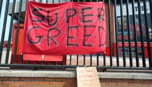 Auch in Liverpool direkt ist vom "Super Greed" die Rede, zudem die Botschaft: "Wir sind Liverpool! FSG, wir gehören Euch nicht!"