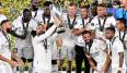 Die Spieler von Real Madrid feiern den Gewinn des Uefa Supercups
