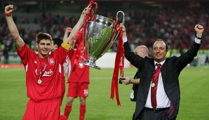 Rafa Benitez und Steven Gerrard gewannen 2005 ein denkwürdiges Champions-League-Finale
