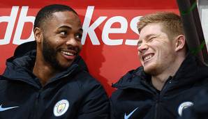 Raheem Sterling und Kevin de Bruyne sind unter Pep Guardiola gesetzt.