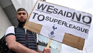 Viele Fans gingen in England gegen die Super-League-Pläne der Topklubs auf die Straße.