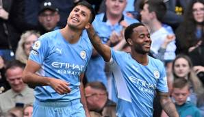 Rodri (l.) gewann mit City zwei Meistertitel, Raheem Sterling schon vier.