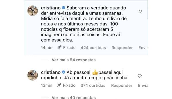 Cristiano Ronaldo auf Instagram wetterte gegen die Medien.