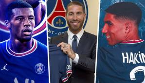 Jede Menge neue Stars für PSG: Sergio Ramos, Achraf Hakimi und Georginion Wijnaldum schlossen sich bereits Paris Saint-Germain an.