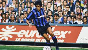 Platz 21: RAMON ANGEL DIAZ - 54 Tore für Florenz, Inter Mailand, SSC Neapel und Avellino zwischen 1982 und 1989.