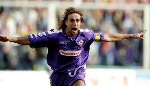 Platz 14 - GABRIEL BATISTUTA: 26 Tore für die AC Florenz in der Saison 1994/95