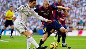 Im Clasico musste Jeremy Mathieu Christiano Ronaldo verteidigen