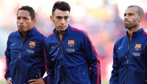 Munir El Haddadi (M.) ist einer der neuen Nachwuchsstars beim FC Barcelona