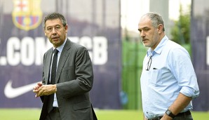 Josep Maria Bartomeu (l.) bedankte sich bei Zubizarreta (r.) für die Zusammenarbeit