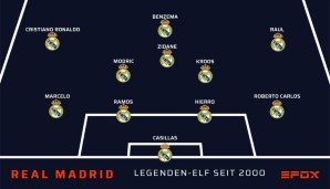Diese Elf bringt allein fast 5.700 Pflichtspiele und über 1.600 Tore für Real Madrid zusammen - dazu noch unzählige Titel. Eine wahre Legenden-Elf der 2000er.