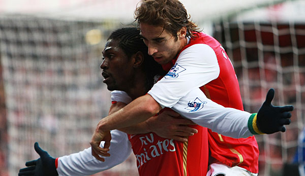 Emmanuel Adebayor und Mathieu Flamini spielten einst bei Arsenal zusammen