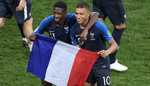 Das französische U21-Nationalteam muss ohne die amtierenden Weltmeister Ousmane Dembele (li.) und Kylian Mbappe (re.) bei der anstehende Europameisterschaft auskommen.