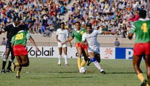 1987: Philip Osundu (Nigeria, nicht im Bild). Führte seine Mannschaft mit vier Toren bis ins Finale gegen die Sowjetunion (3:5 n. E.). Ein Jahr später wechselte er zu RSC Anderlecht. Der Durchbruch gelang nicht, doch Osundu blieb in Belgien.