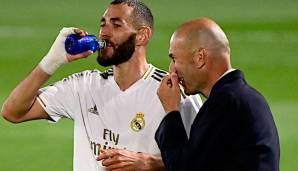 Karim Benzema und sein Trainer Zinedine Zidane.