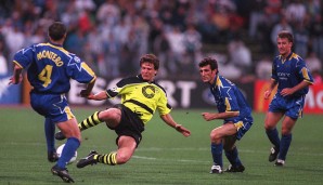 Zwar kam Juve durch Del Piero nochmal ran, aber der BVB behielt die Oberhand. Durch den Zauber-Lupfer von Ricken triumphierten Möller und Co. mit 3:1