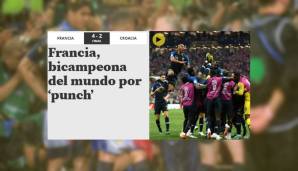 Mundo Deportivo: "Les Bleus hatten große Probleme im ersten Durchgang, aber Glück mit dem VAR. Mbappes Schnelligkeit brach Kroatien das Genick. Es war schade, dass man nicht ein bisschen mehr Fußball spielen musste, um Weltmeister zu werden."