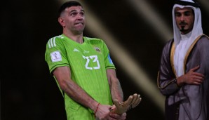 Emiliano Martínez sorgte im Finale der WM 2022 mit obszönen Gesten für Aufsehen.