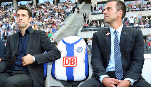 Markus Babbel (r.) startete mit der Hertha mit drei Siegen in die Zweitligasaison