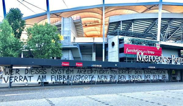 Die Meinung der VfB-Ultras ist klar und am Stadion zu lesen.