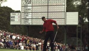 13. April 1997: Woods ist keine acht Monate Profi, als er beim US Masters seinen ersten Major-Titel gewinnt. Mit 21 Jahren ist er der jüngste Sieger in der Geschichte des Turniers in Augusta.