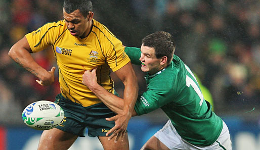 Jonathan Sexton (r.) war der Matchwinner für Irland im Spiel gegen die Springboks aus Australien