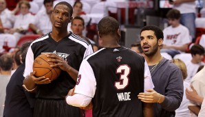 Juni 2014: Drake feierte vor der Saison mit LeBron James, Dwyane Wade und Chris Bosh und outete sich als Fan der Heat. Die gingen als Riesenfavorit in die Finals gegen die Spurs, verloren aber in fünf Spielen und LeBron ging danach zurück nach Cleveland.